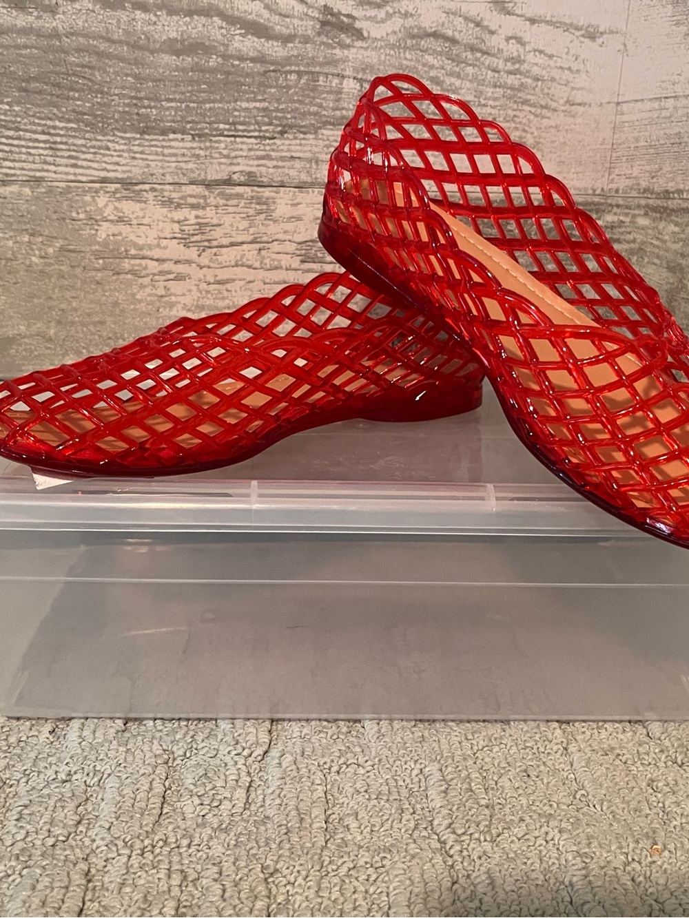 INC Red Jelly Flats - never worn - Picture 2 of 5